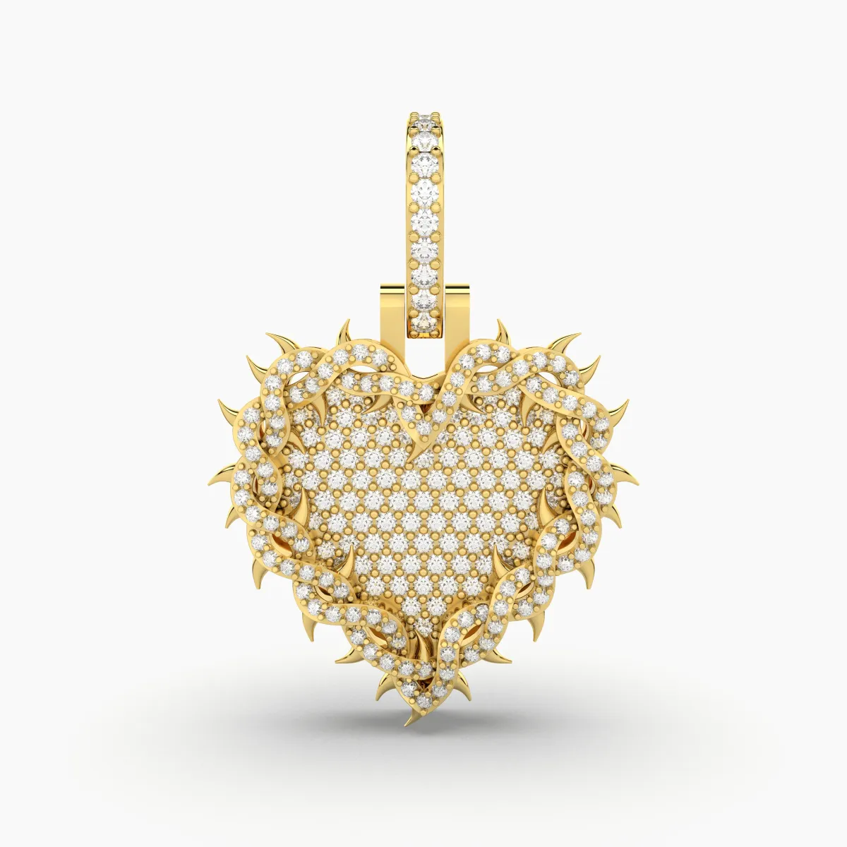 Natural Diamond Heart-Shaped Pendant