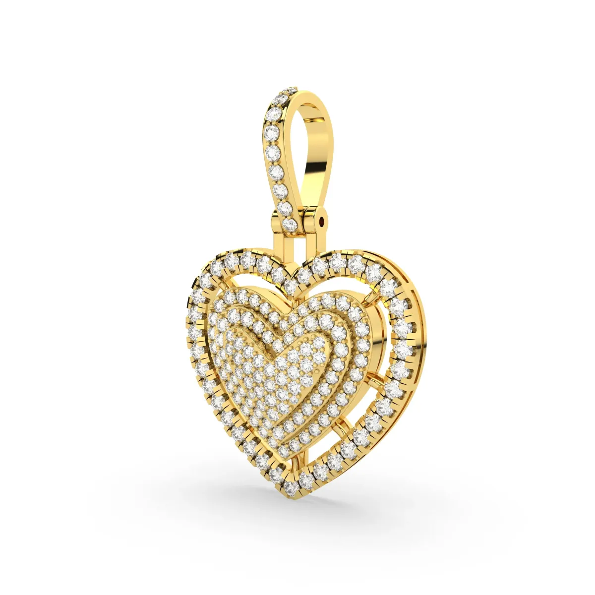 Pave Natural Diamond Heart Pendant