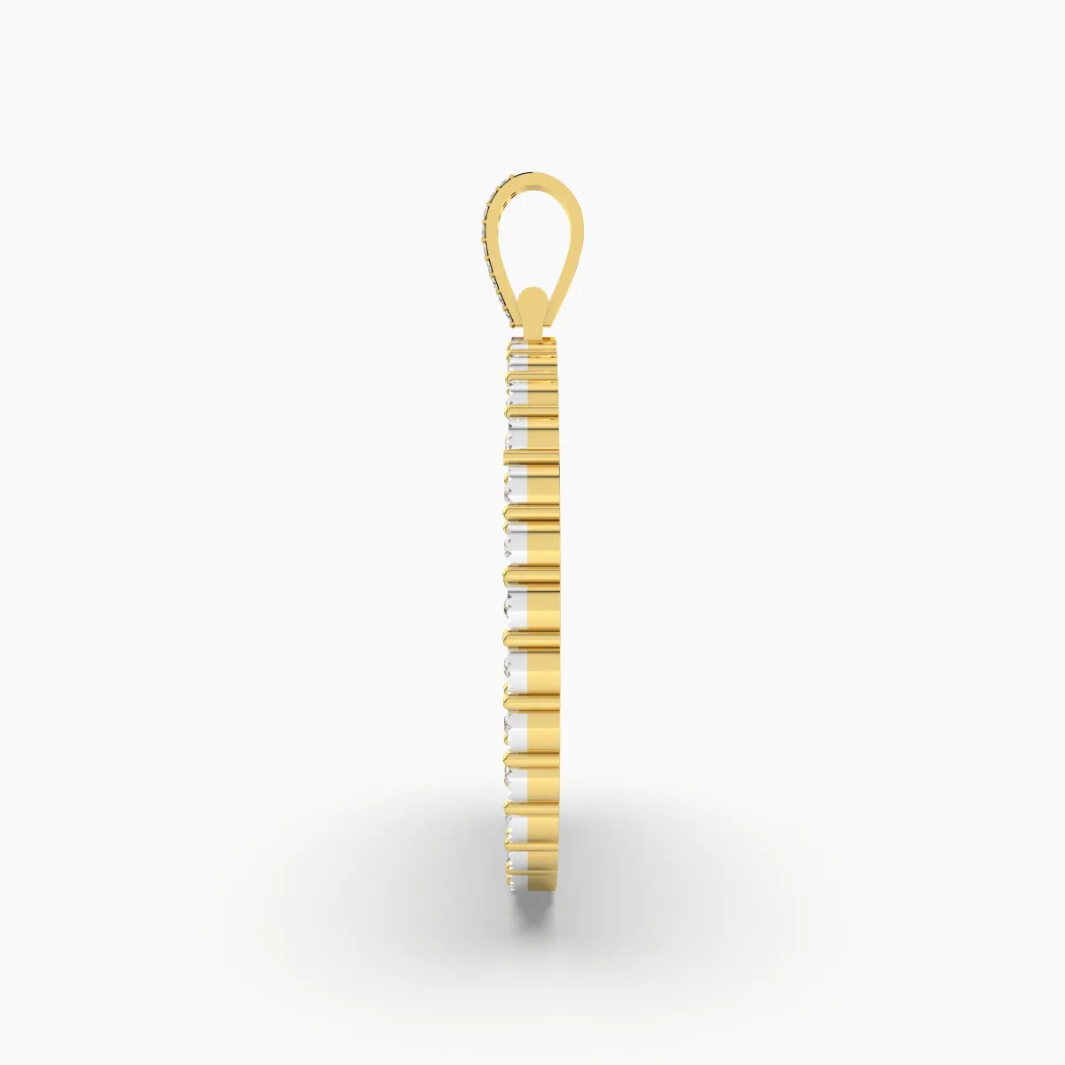 Flower Cluster Round Photo Memory Natural Diamond Pendant