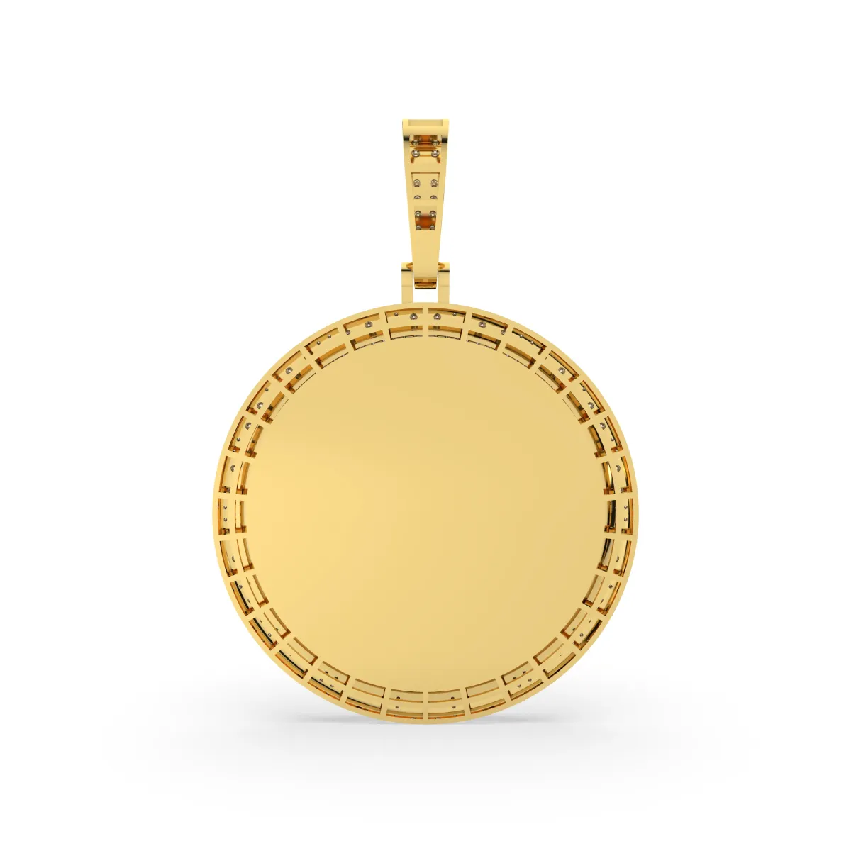 Round Natural Diamond Memorial Picture Medallion Pendant