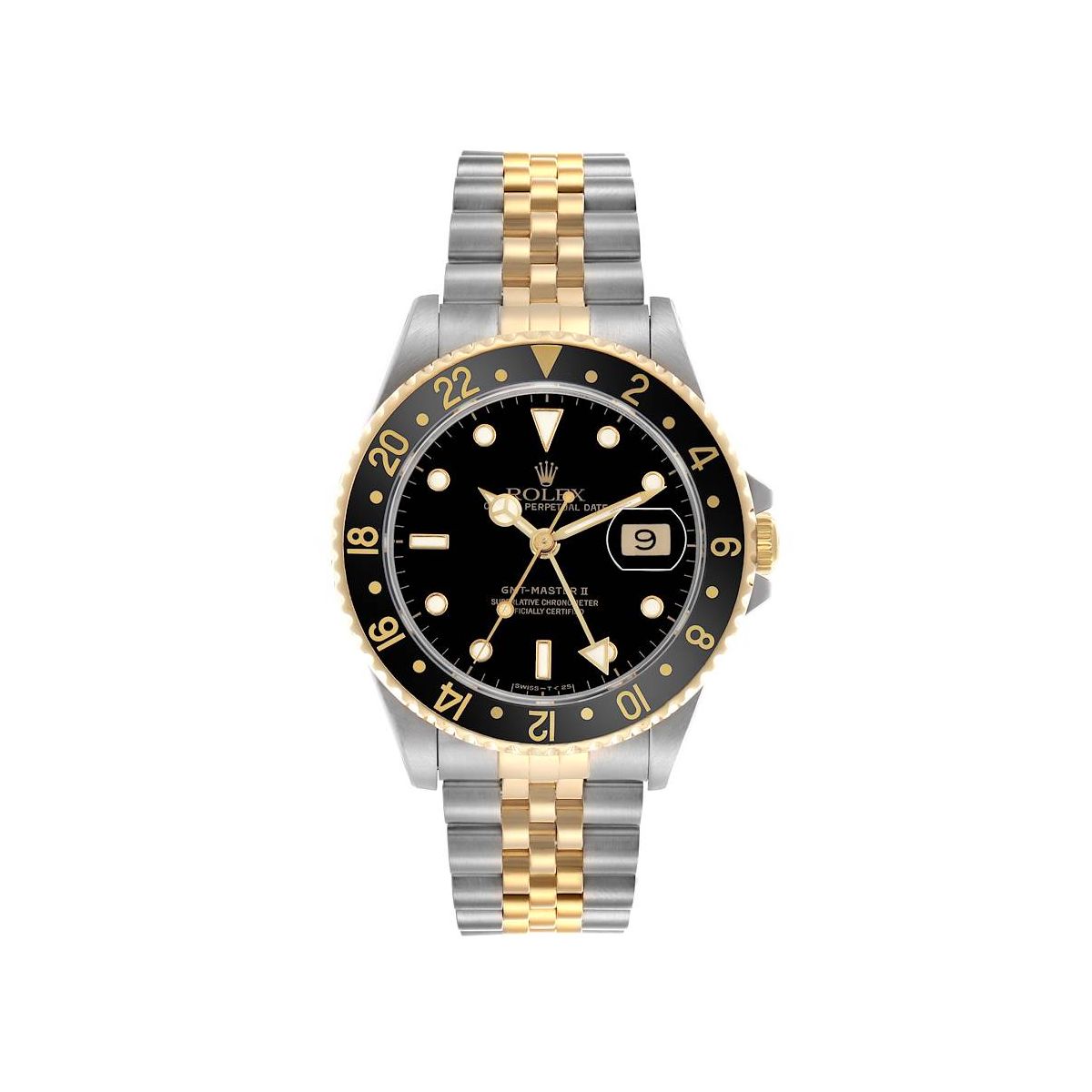 Rolex GMT Master II Black Dial on D Link Jubilee Bracelet Ref. 16713 1993