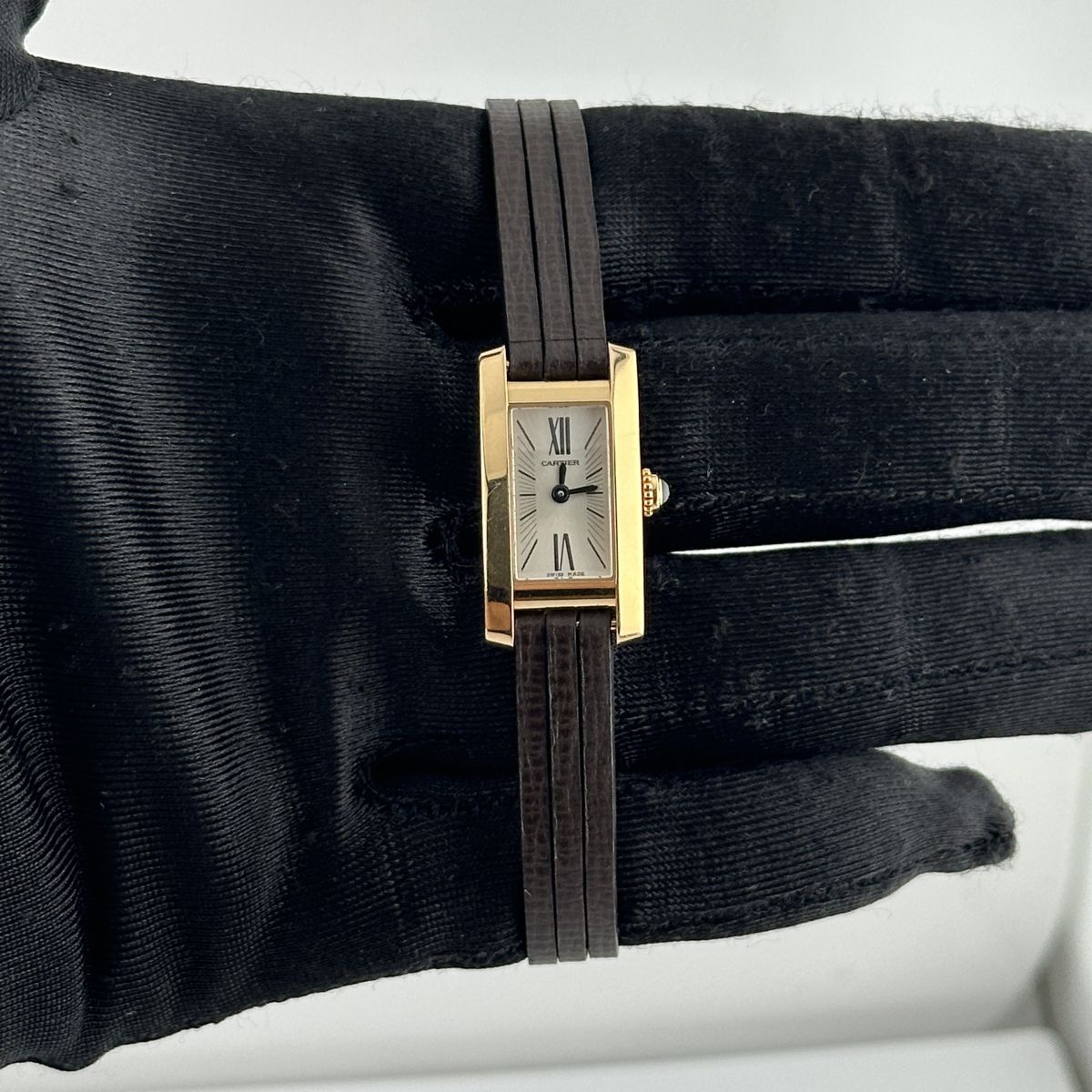 Cartier Allongee Lanieres Silver Dial on Leather Ref. 2593