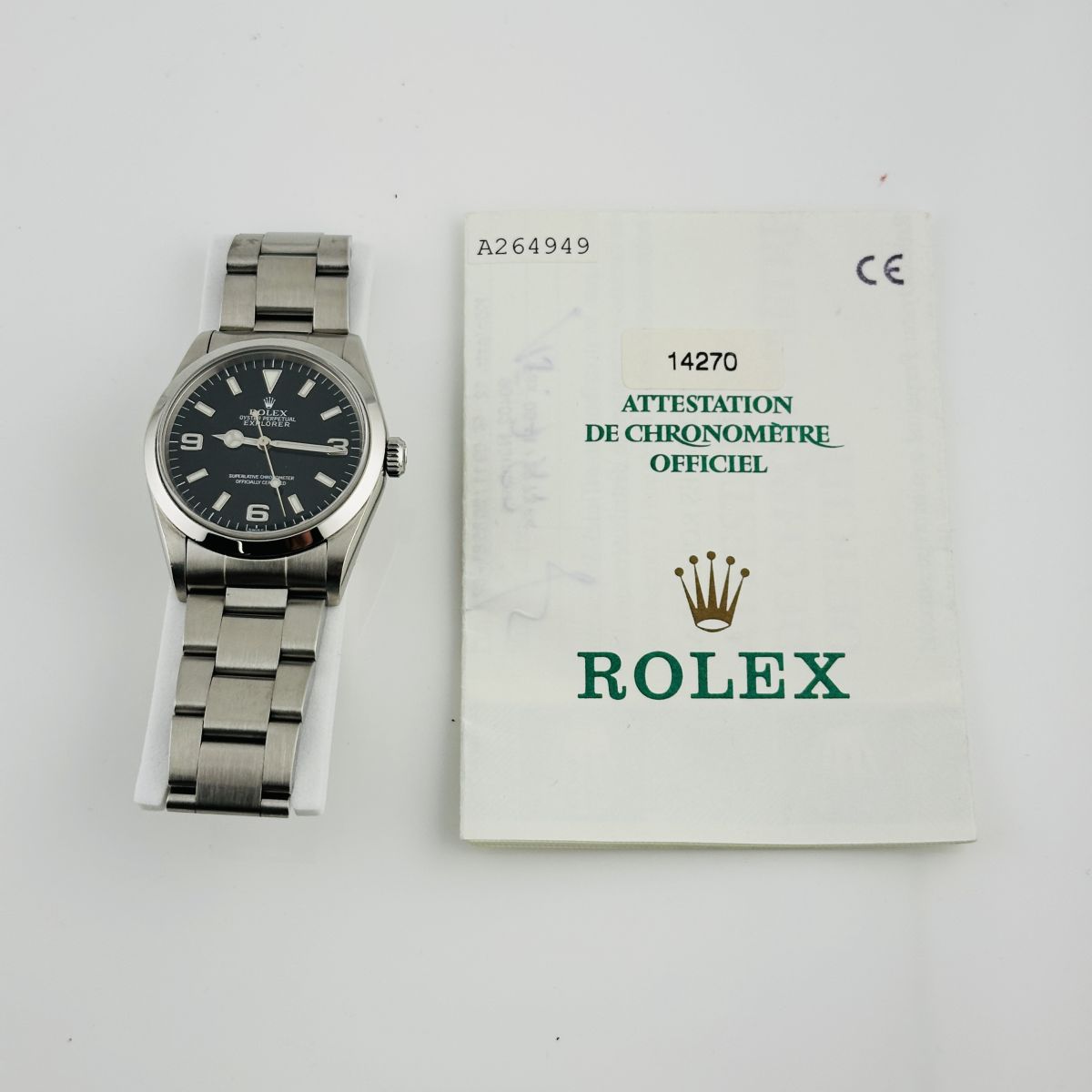 Rolex Explorer I Black Dial on Oyster Ref. 14270 Papers 1999