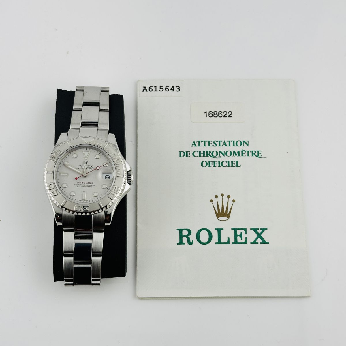 Rolex Yacht-Master Midsize Platinum Dial on Oyster Ref. 168622 Papers 1999