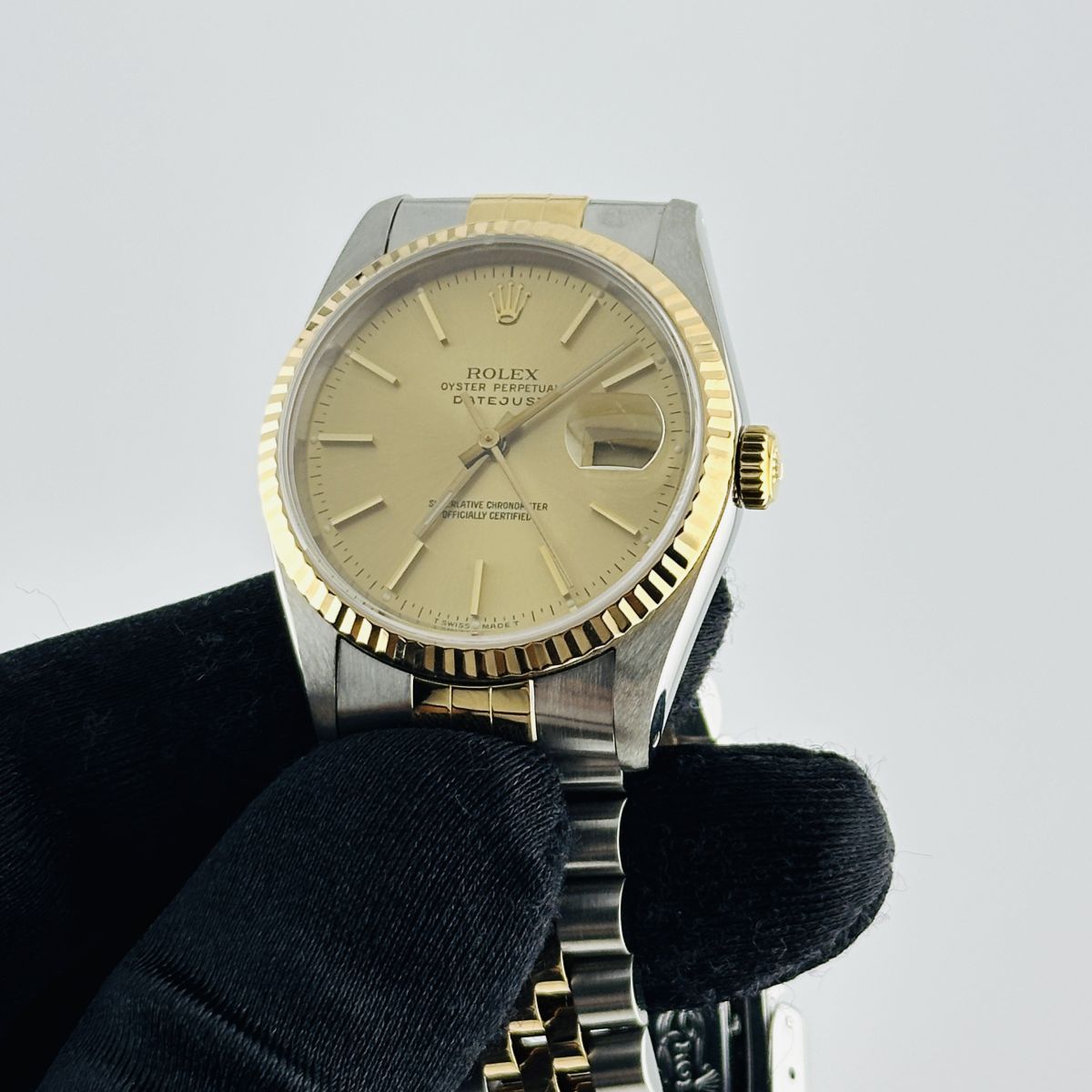 Rolex Datejust Champagne Stick Dial on D Link Jubilee Ref. 16233 1991