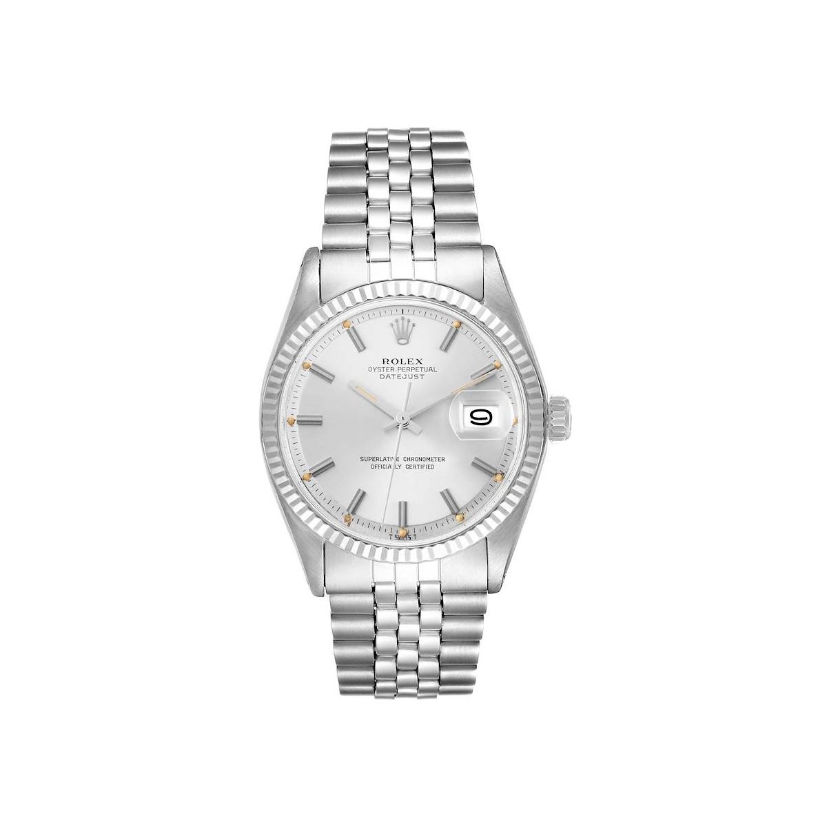 Rolex Datejust Silver Stick Dial on D Link Jubilee Bracelet Ref. 1601/4 1971