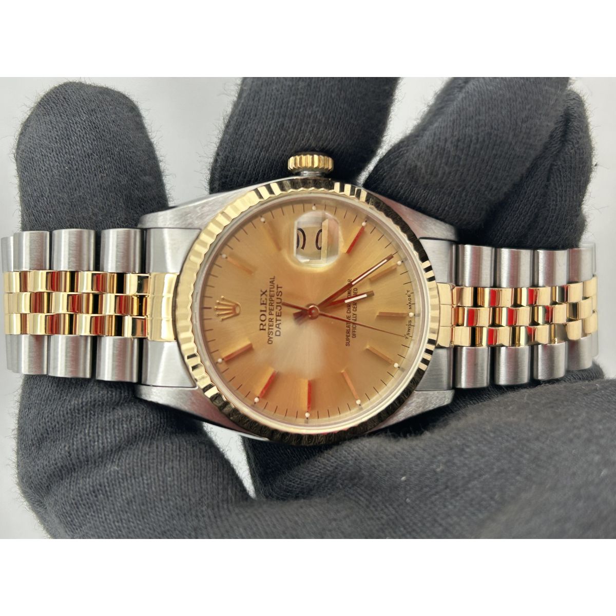 Rolex Datejust Gold Dial on Jubilee Ref. 16233 Papers 1994