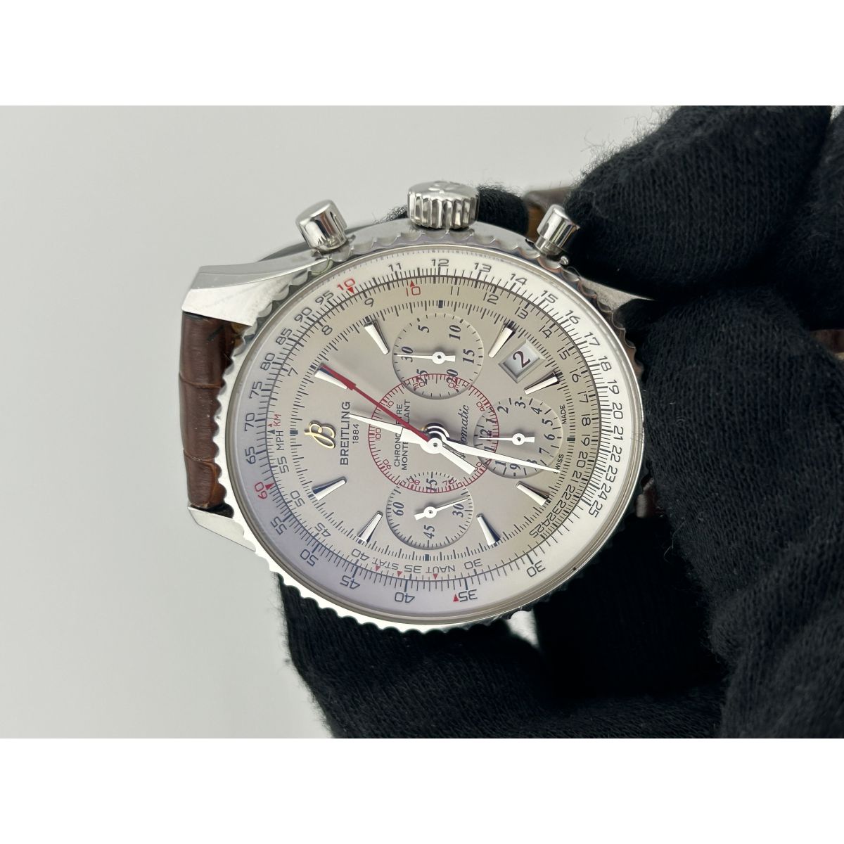 Breitling Montbrilliant Creme Dial on Leather Ref. AB0131 Papers 2012