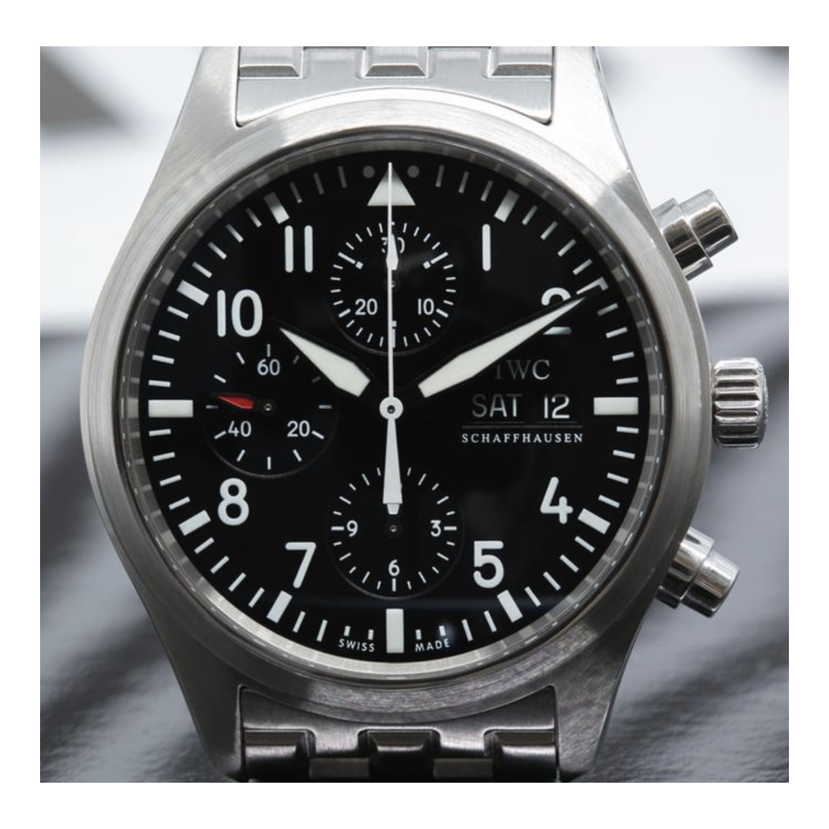 Iwc IWC Pilot Black Dial on Stainless Steel Ref. IW371704