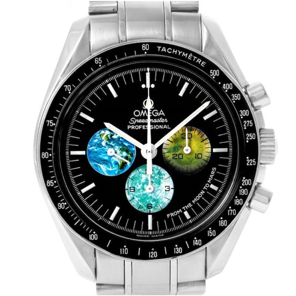 Omega Speedmaster Moon to Mars Black Dial on Stainless Steel Bracelet Ref. 3577.50