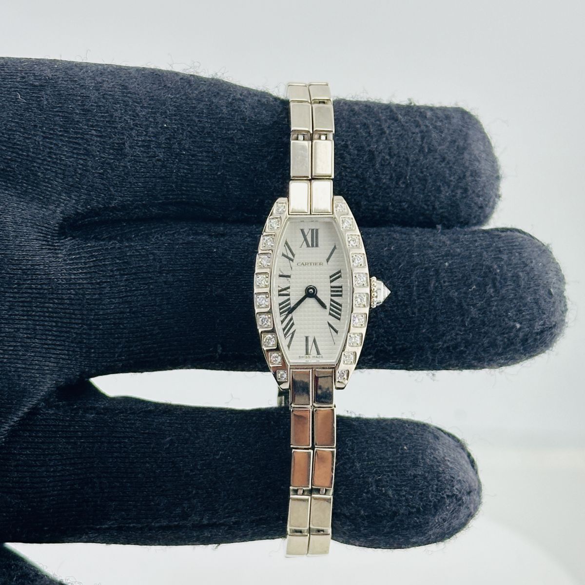 Cartier Tonneau Silver Roman Dial on Wg Ref. 2545