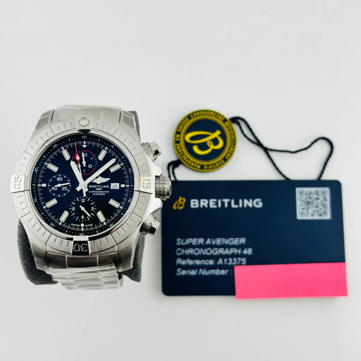 Breitling Super Avenger Chronograph B&P Black Dial On Bracelet