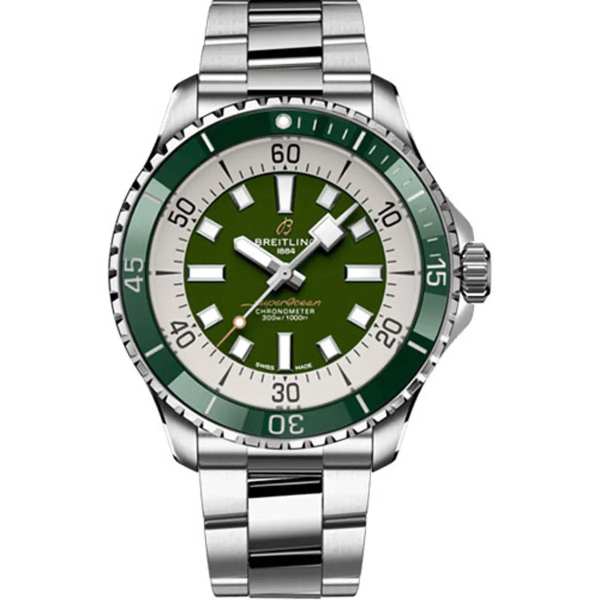 Breitling Superocean Automatic Green Dial On Bracelet