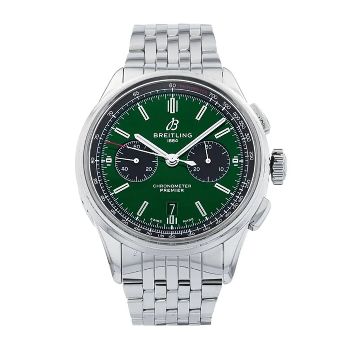 Breitling Premier B01 Green Dial on Bracelet Ref AB0118 with Card 2019
