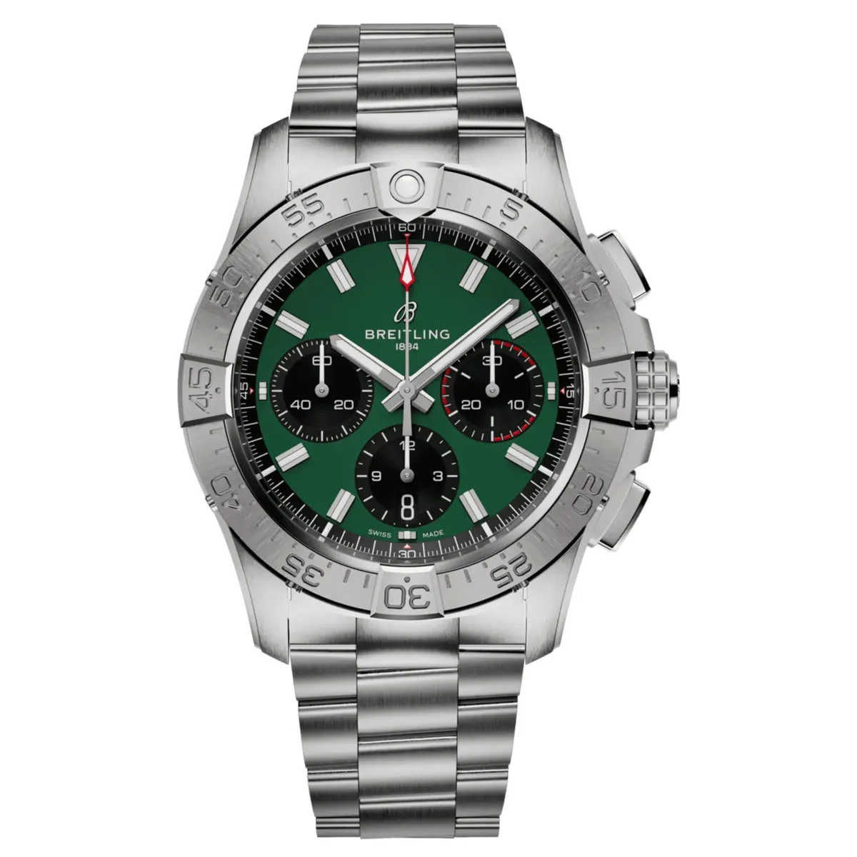 Breitling Avenger B01 Chronograph Green Dial on Steel Ref AB0146101L1A1 with Card 2026