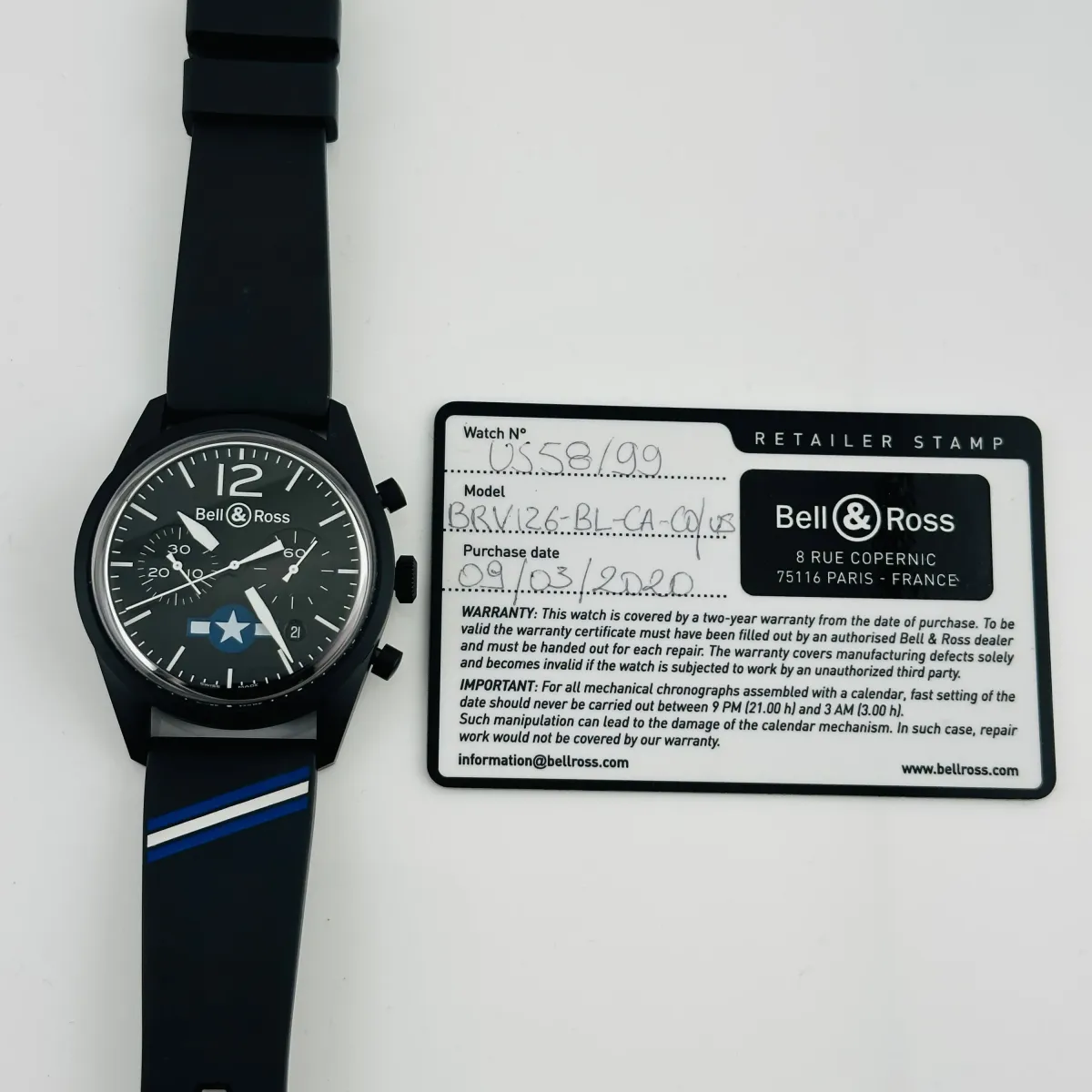 Bell & Ross Insignia B&P Black Dial On Rubber