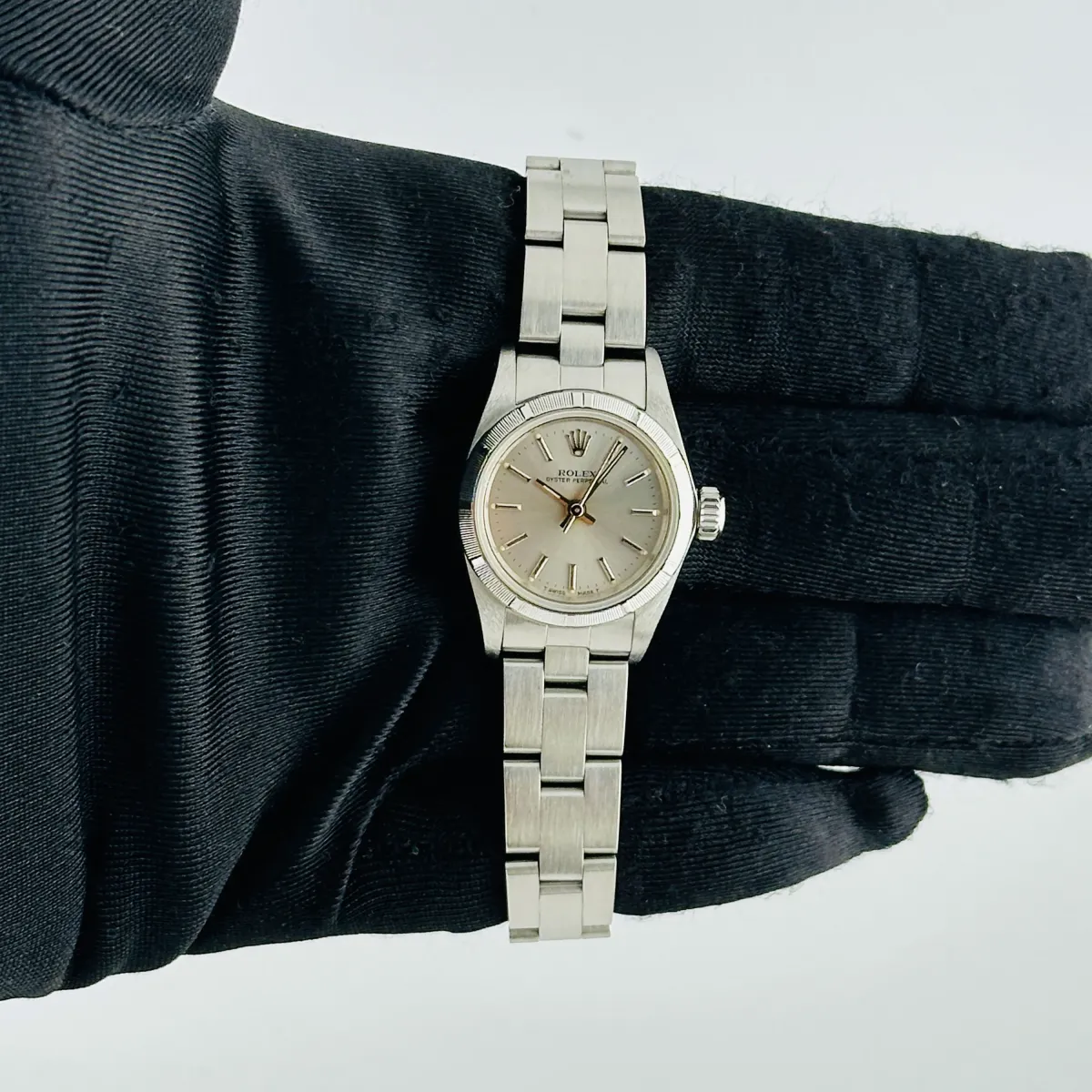 Rolex Oyster Perpetual Silver Stick Dial On Oyster