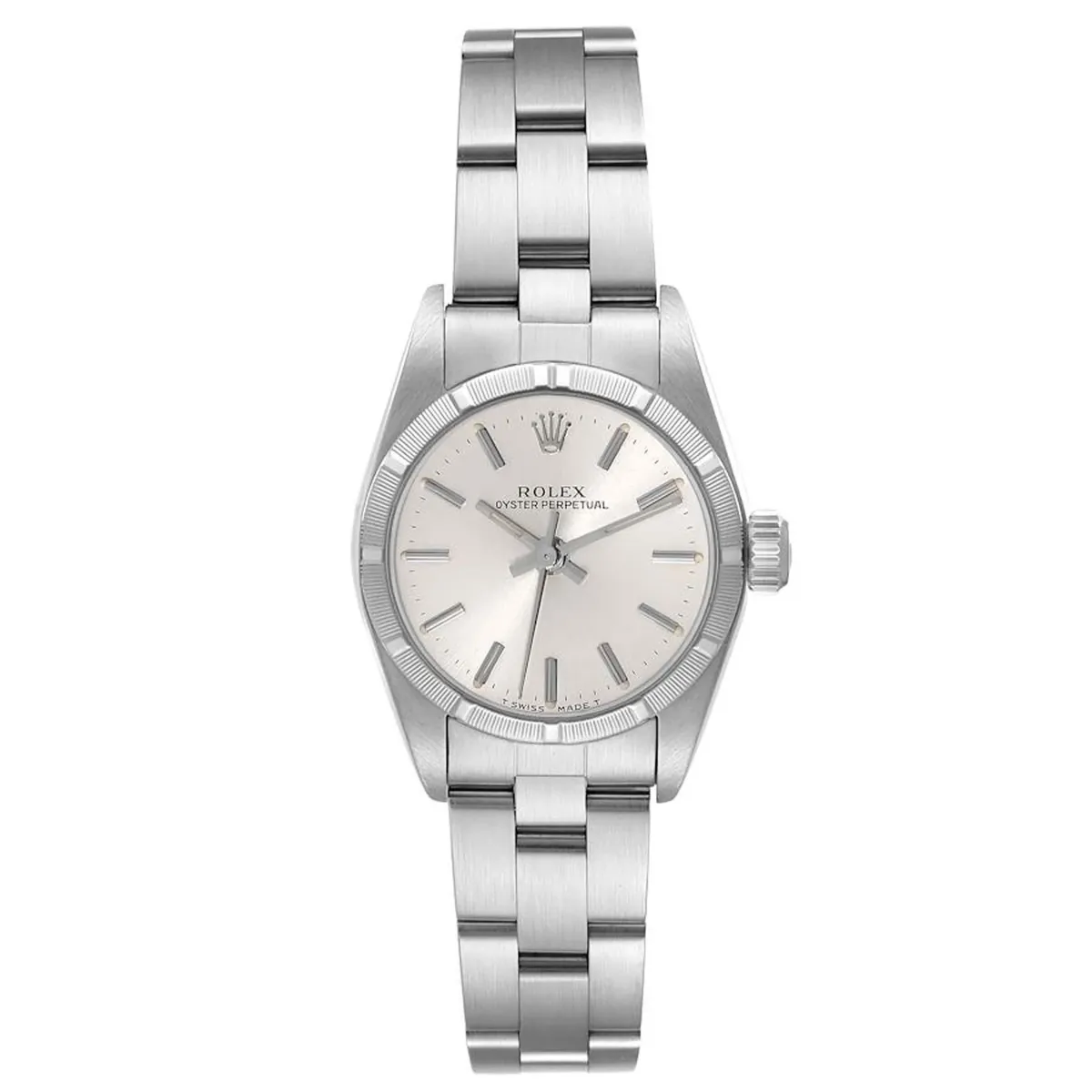 Rolex Oyster Perpetual Silver Stick Dial On Oyster