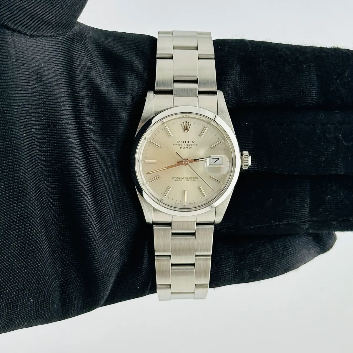 Rolex OP Date Ref 15000 Stainless Steel Watch With Silver Stick Markers