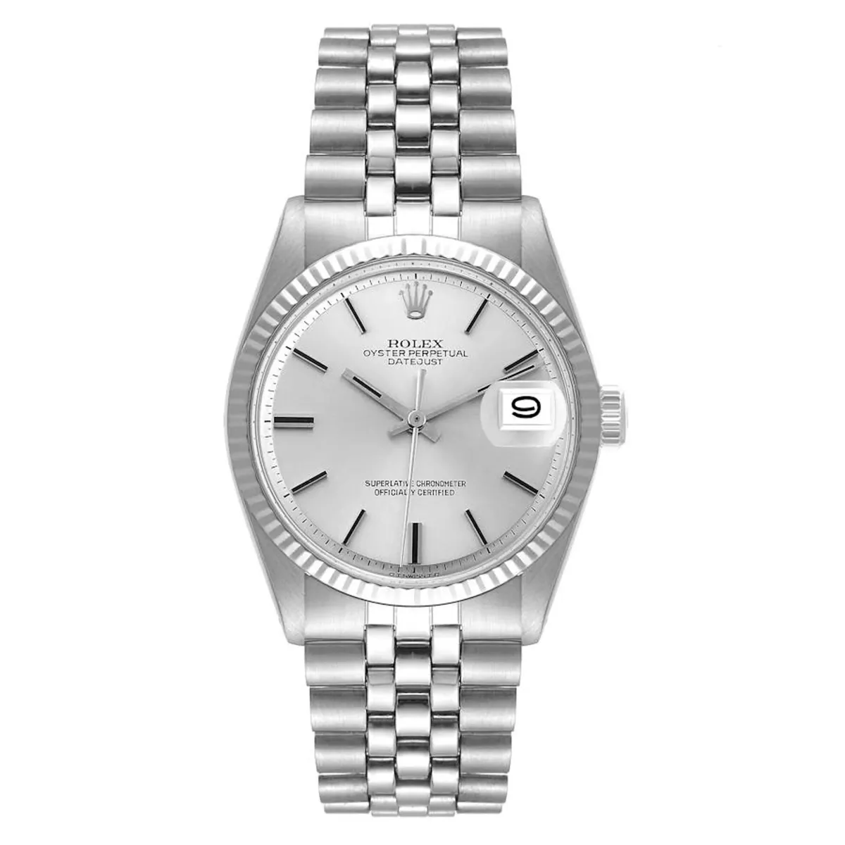 Rolex Datejust Silver Stick Dial On Jubilee Ref 1601/4