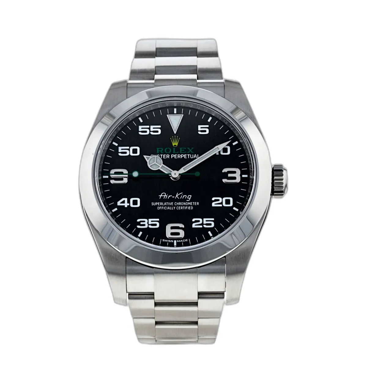 Rolex Airking Black Dial on Oyster Ref 116900 with New Style Card Green 2021