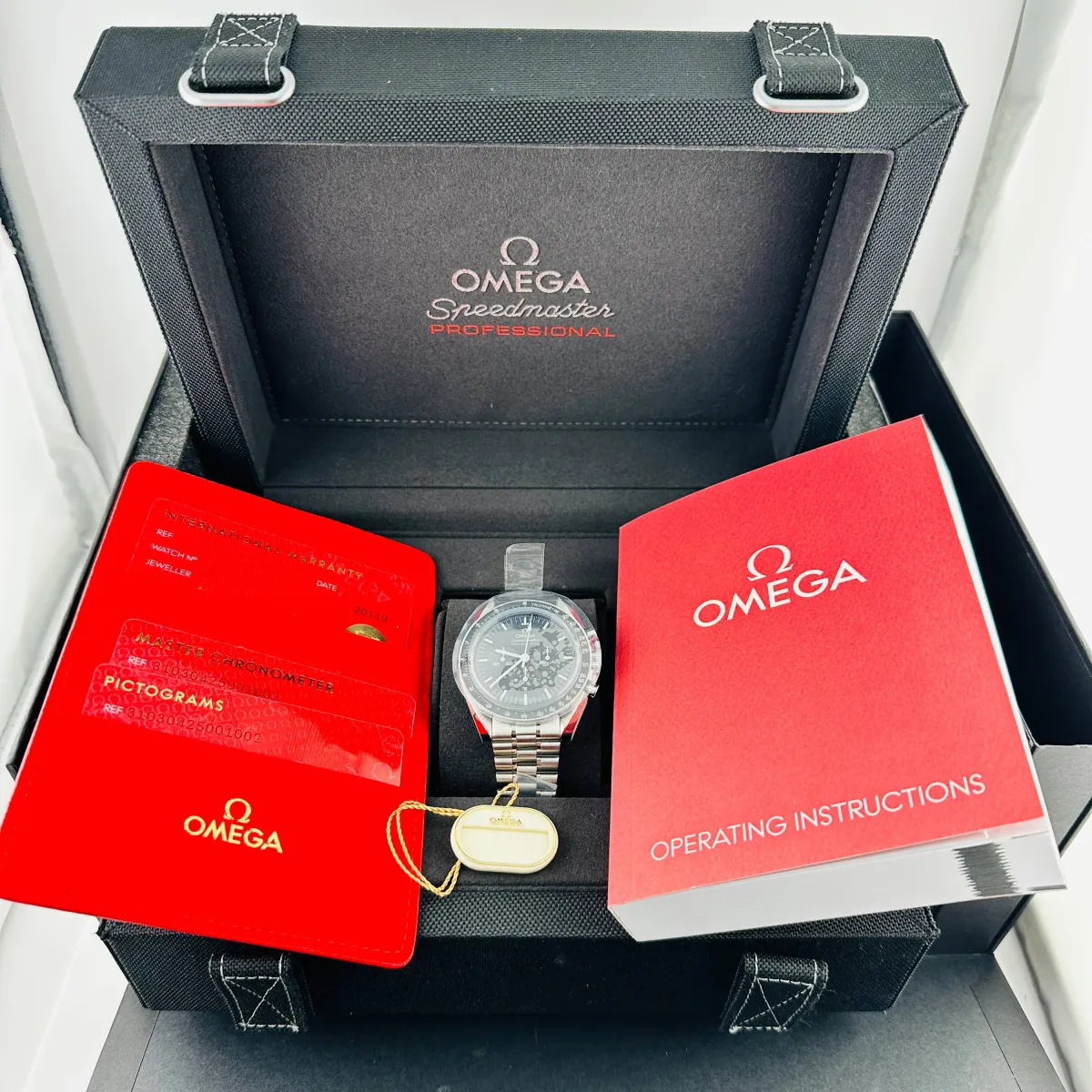 Omega Moonwatch Professional Co-Axial Master Chrono Black Dial on Bracelet Ref 310.30.42.50.01.002 with Card