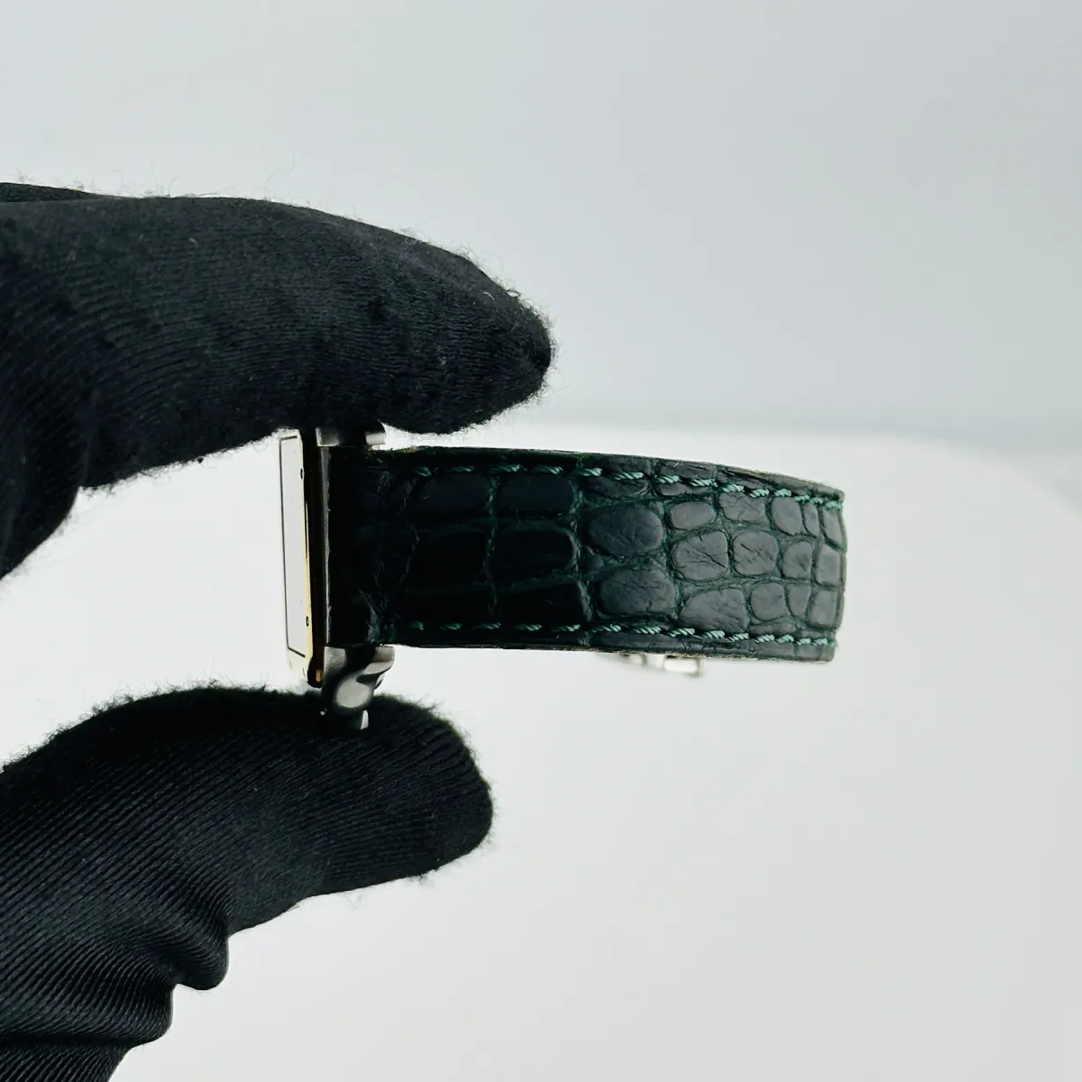 Cartier Panthere White Roman Dial on Green Leather Ref W250285E/11002