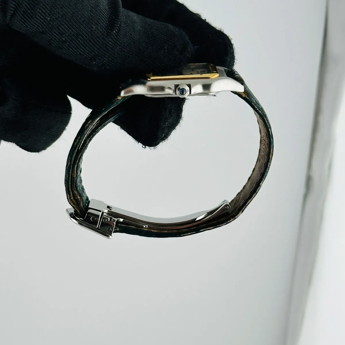 Cartier Panthere White Roman Dial on Green Leather Ref W250285E/11002