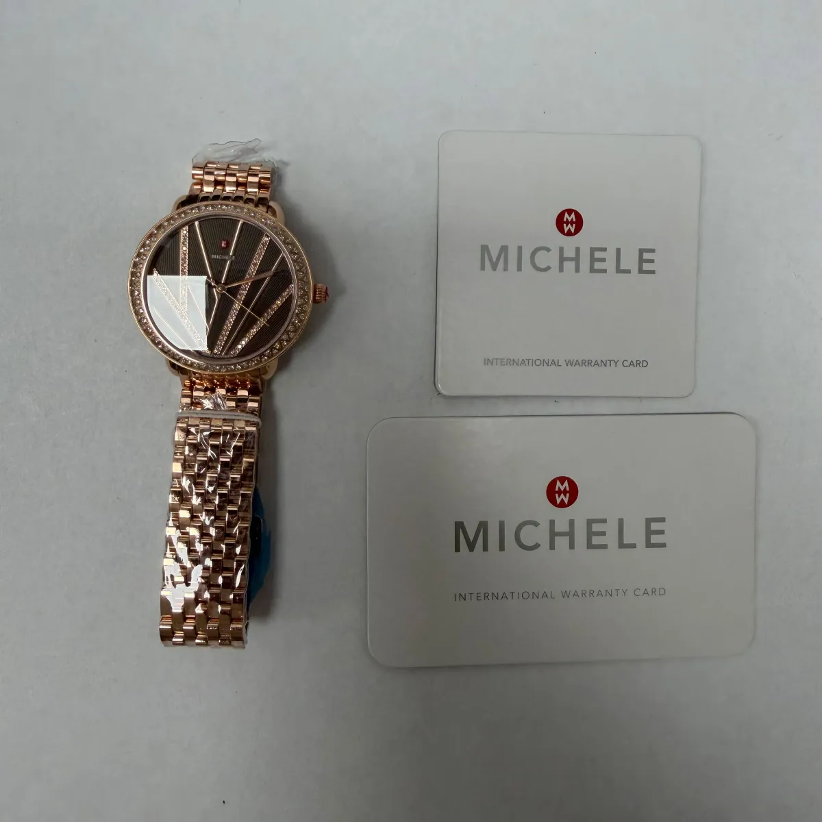 Michele Brown Dial Set With Diamonds Dial Ref MWW21B000113 with Card