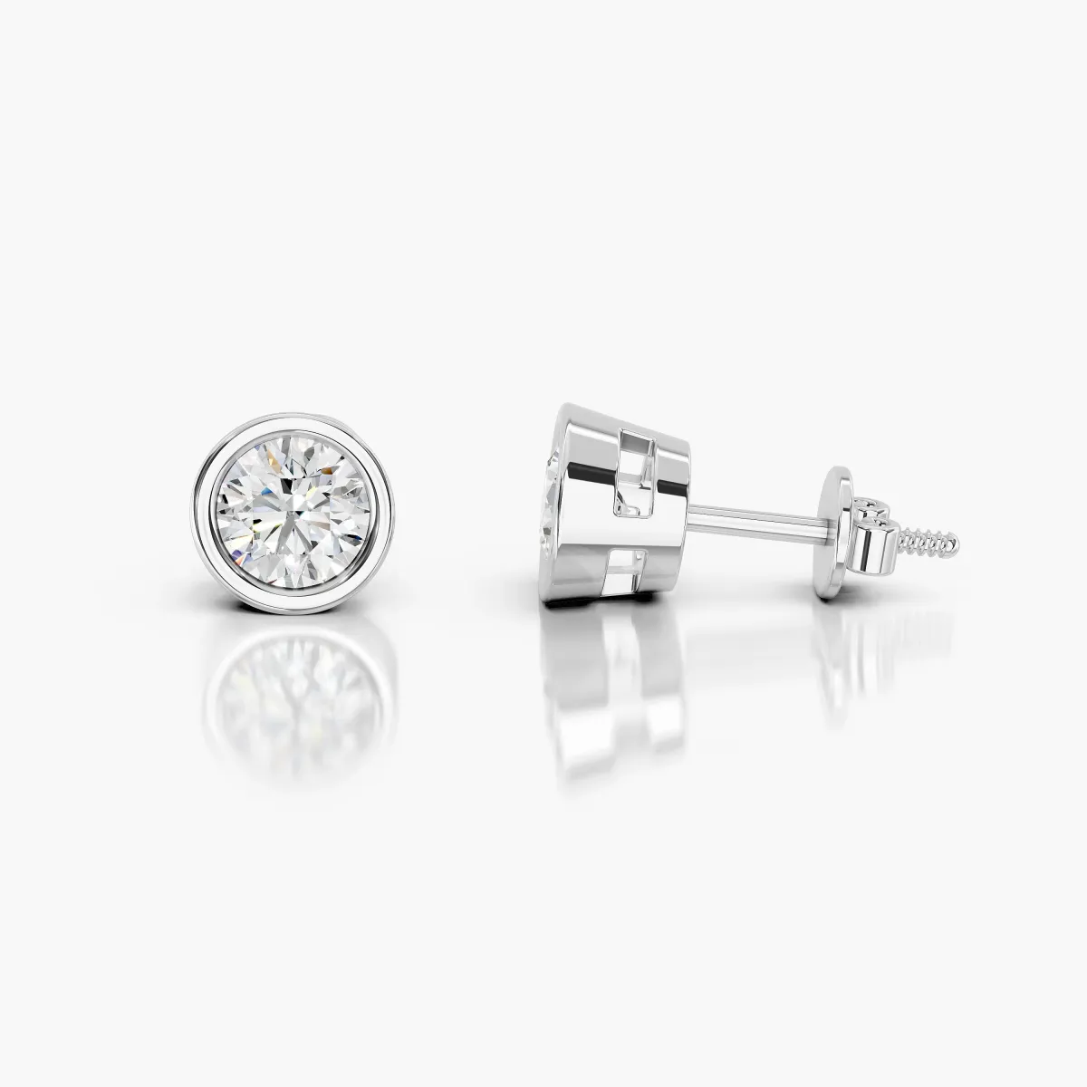 Round Solitaire Diamond Studs Earrings