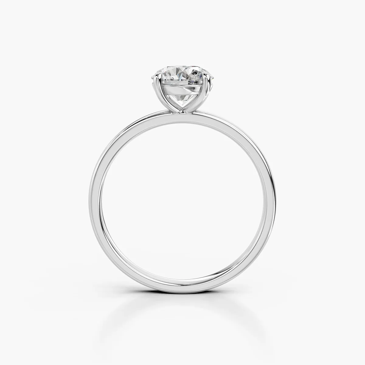 Ren 1 CT Lab Grown Diamond Round Cut Solitaire Engagement Ring
