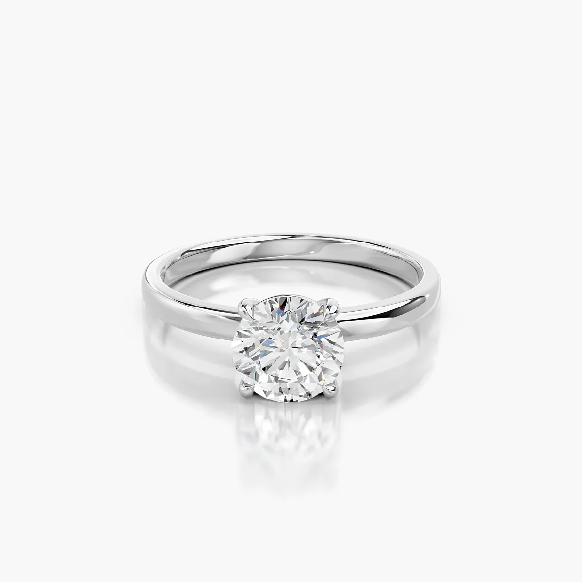 Ren 1 CT Lab Grown Diamond Round Cut Solitaire Engagement Ring