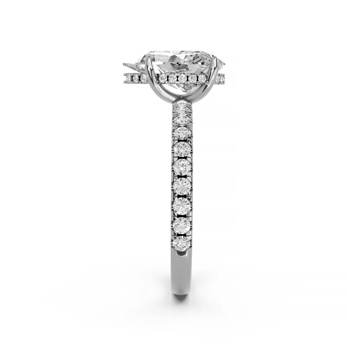 Inara 1 Ct Pear Shape Center Lab Grown Diamond Halo Engagement Ring