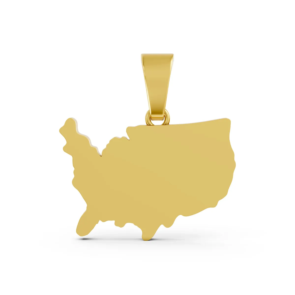 American Flag Map Shaped Charm Pendant