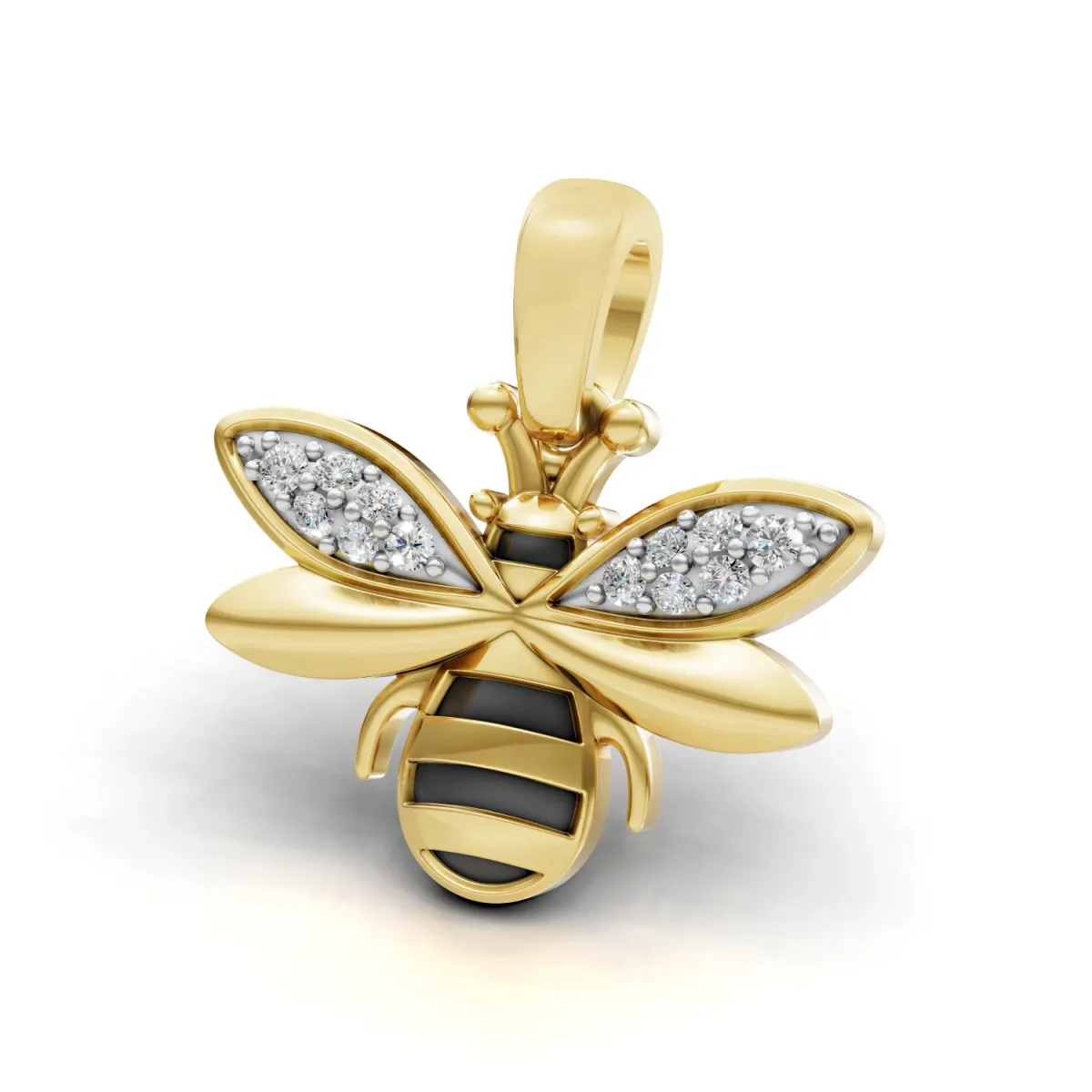 Bumble Bee Design Natural Diamond Pendant
