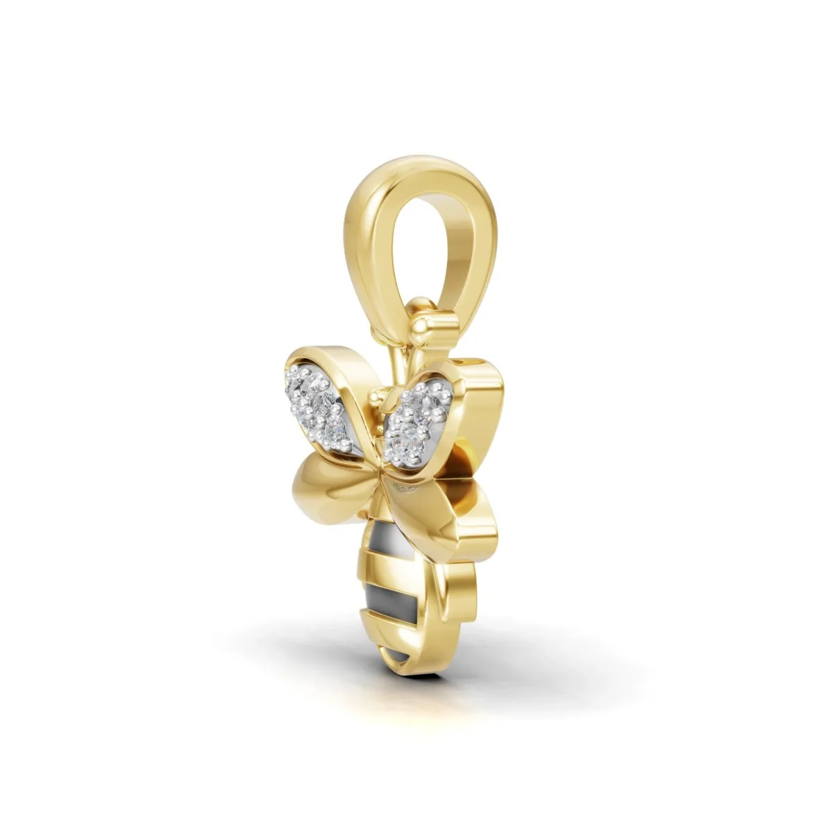 Bumble Bee Design Natural Diamond Pendant