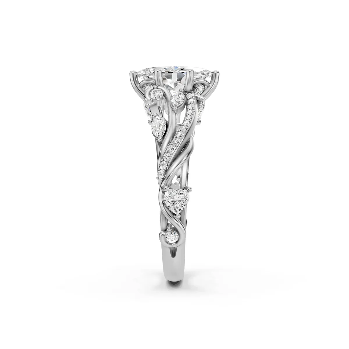 Antonella Marquise Diamond Engagement Ring With Twisted Design