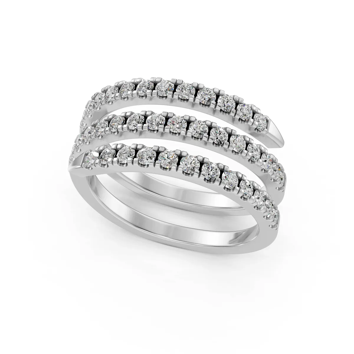 Maeve Premium Multi Layer Natural Diamond Stylish Statement Ring For Her