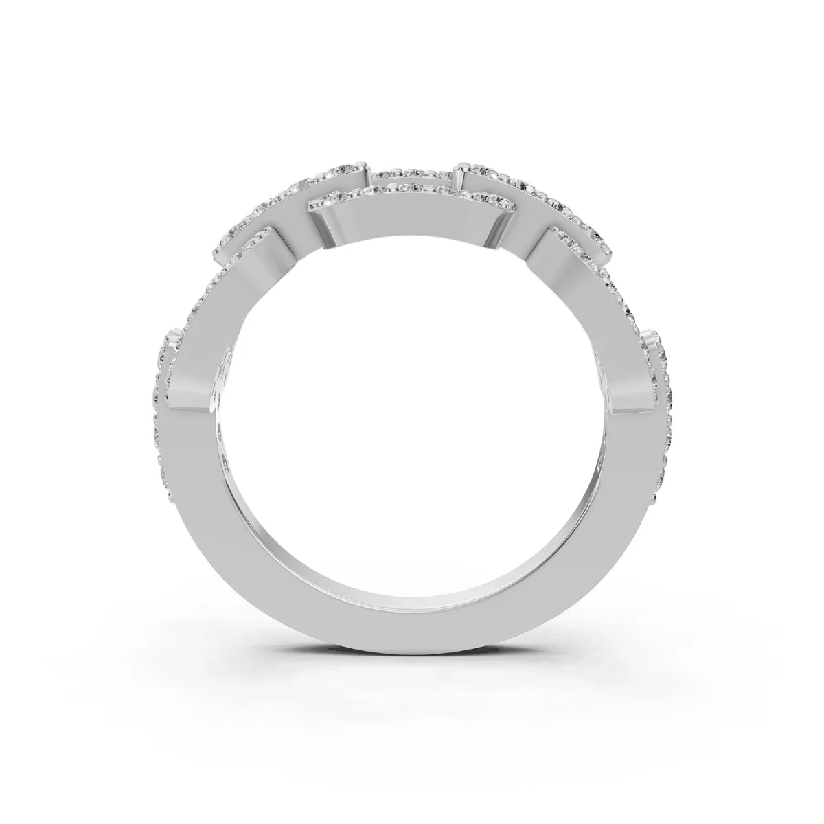 Chain Shaped Natural Diamond Ring
