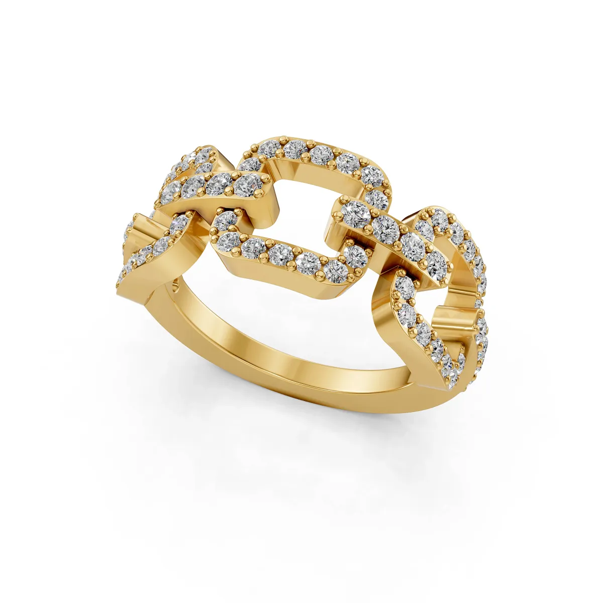 Chain Shaped Natural Diamond Ring