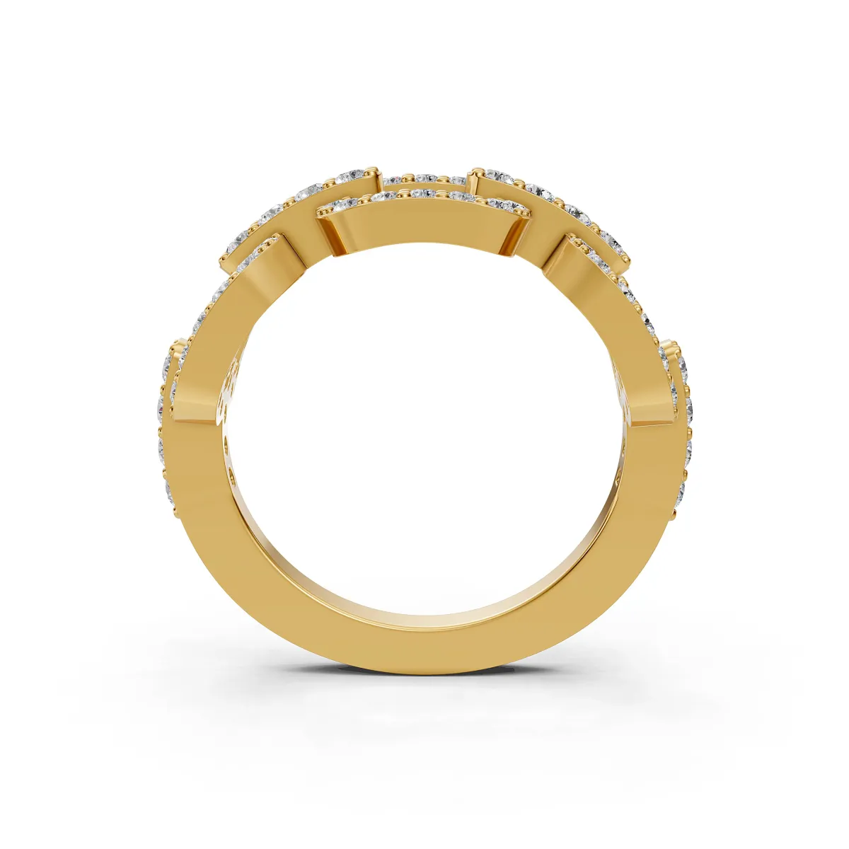 Chain Shaped Natural Diamond Ring