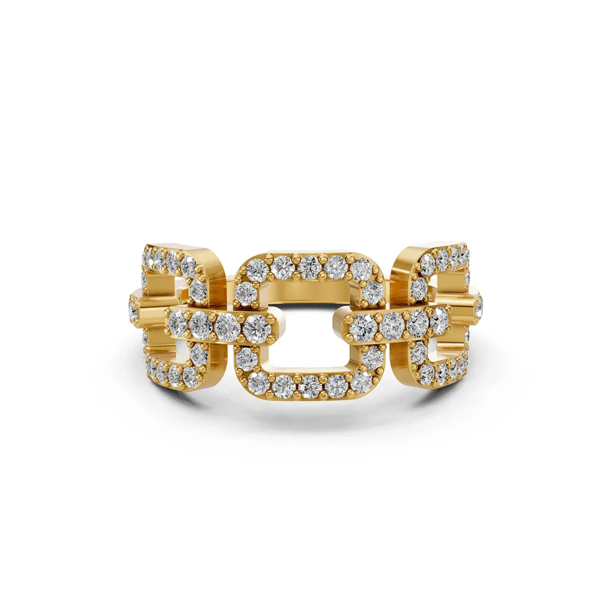 Chain Shaped Natural Diamond Ring