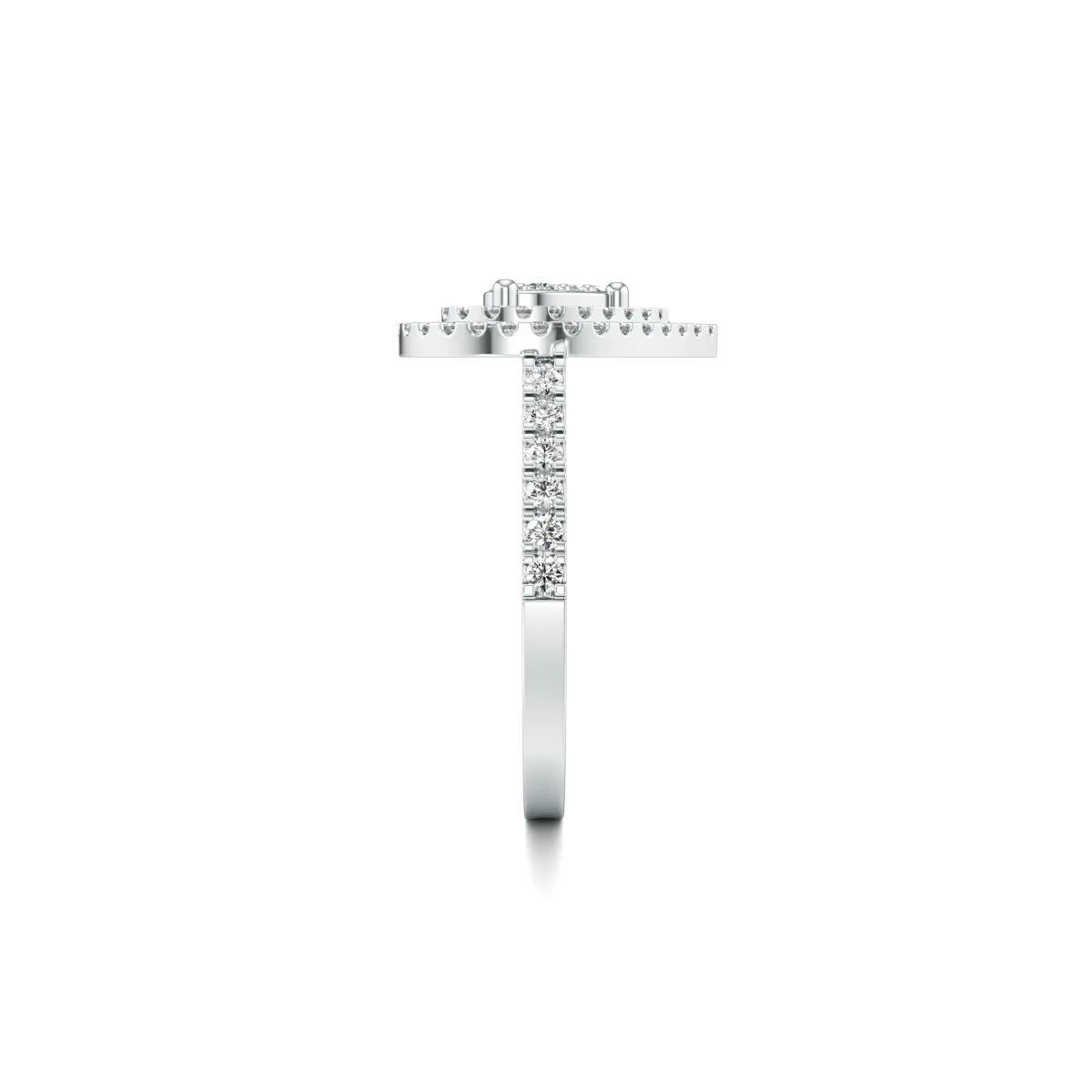 Aster Heart Shape Cluster Natural Diamond Ring With Double Halo