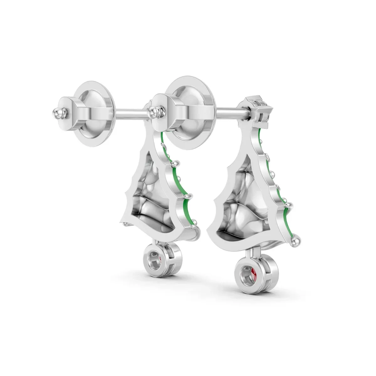 Christmas Tree Lab Grown Diamond Stud Earrings