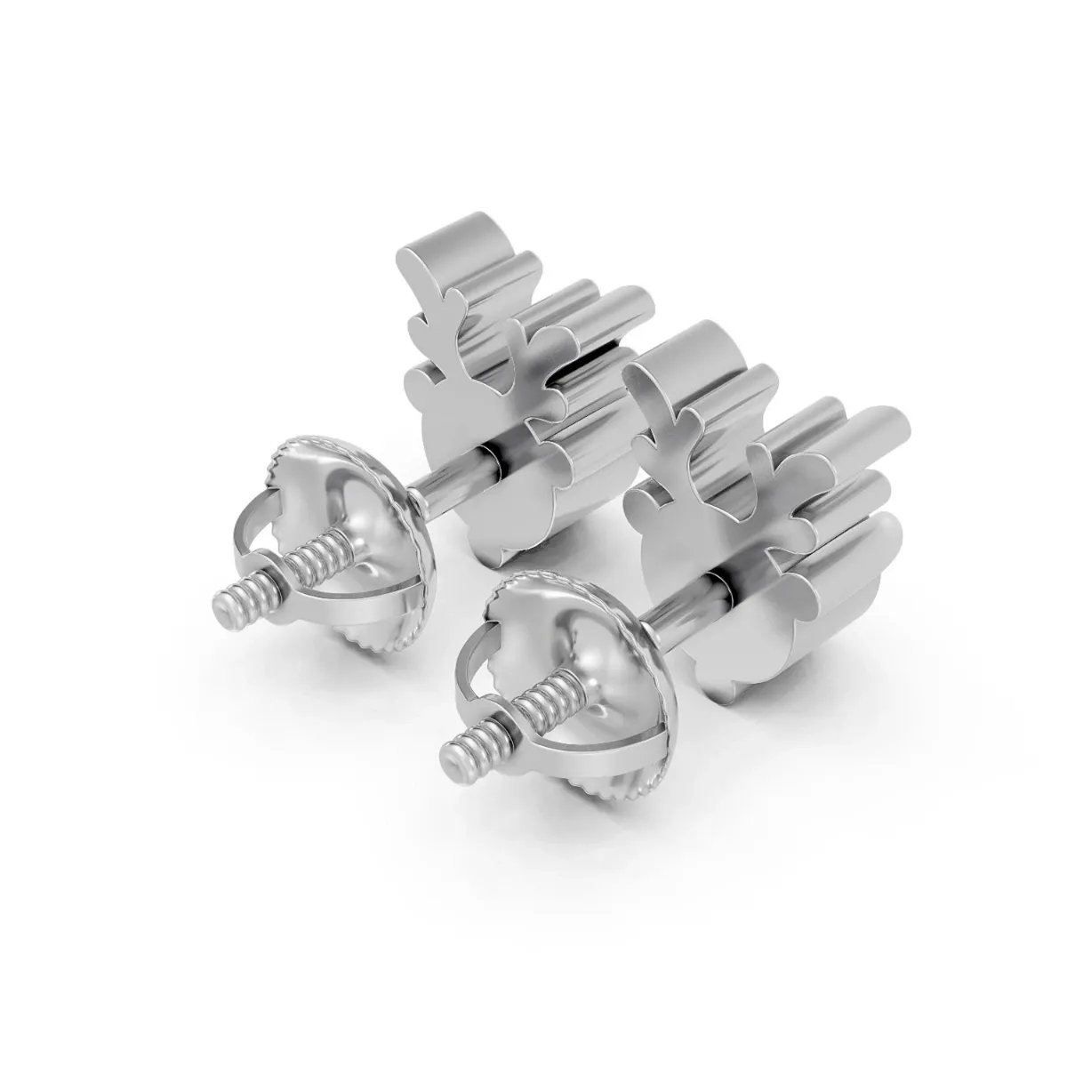 Reindeer Shaped 0.50 CT Natural Diamond Earrings