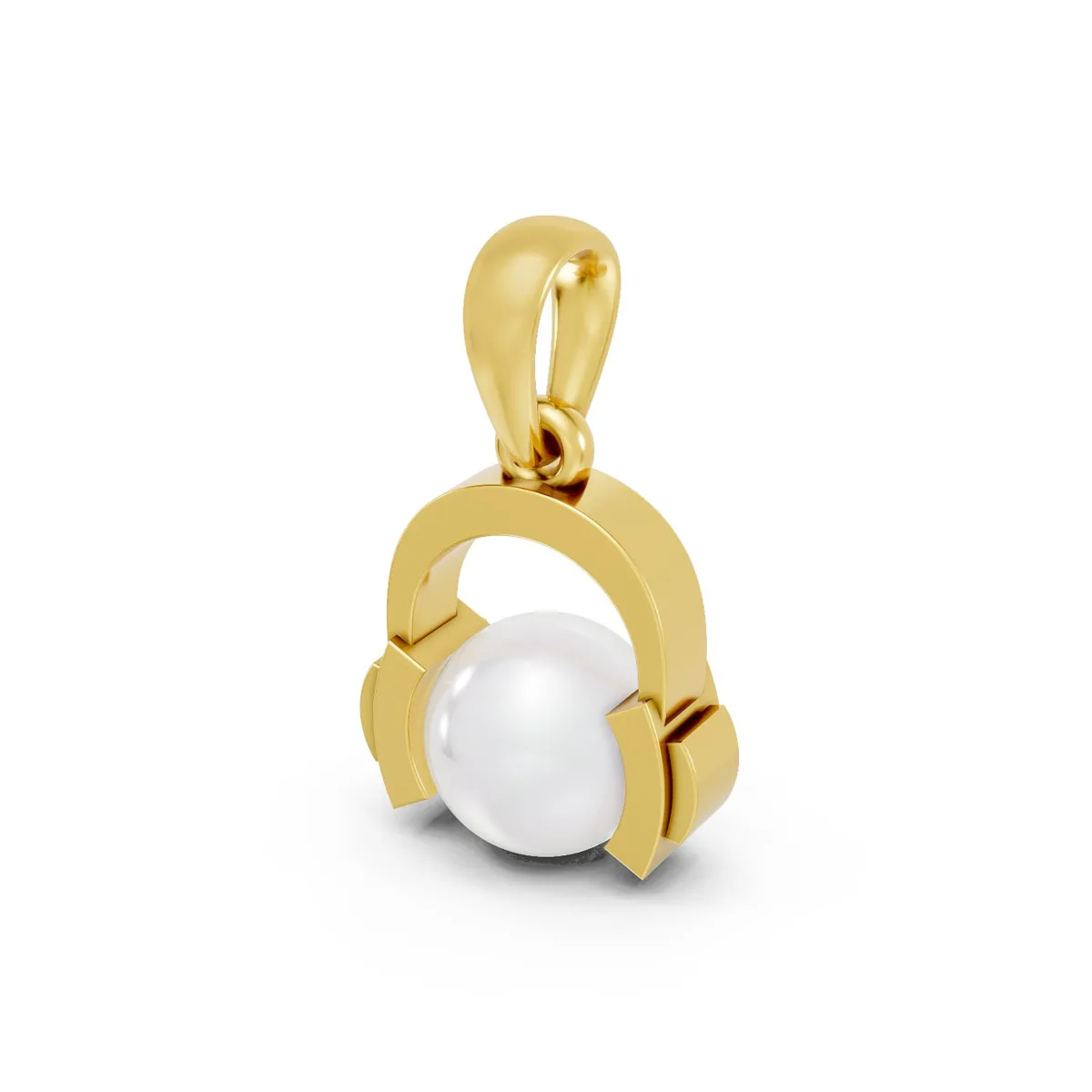 White Pearl Pendant With Small Natural Diamond