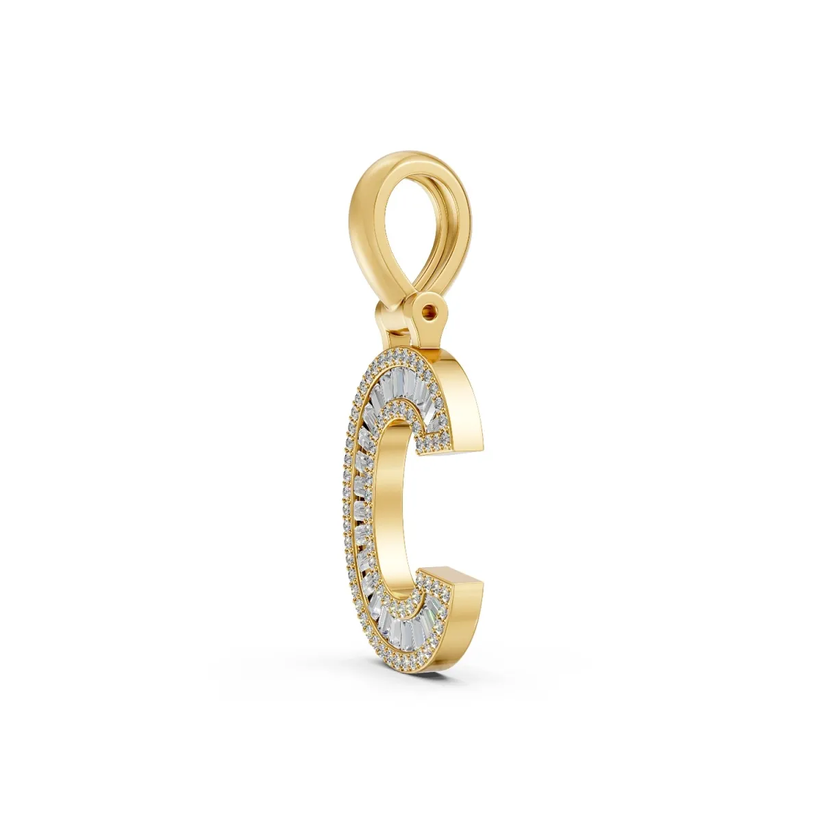 Baguette And Round Natural Diamond Letter 