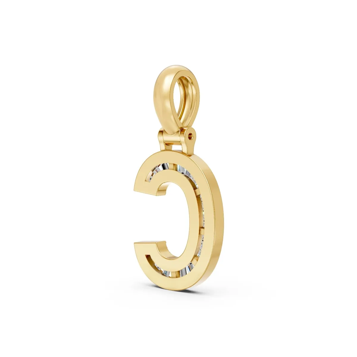 Baguette And Round Natural Diamond Letter 