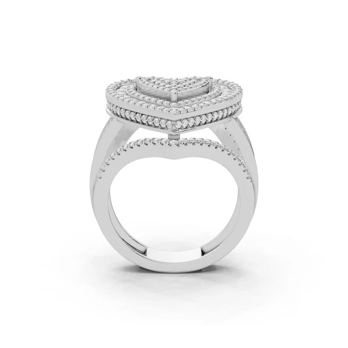 Nyla Romantic Heart Shape Round Natural Diamond Ring