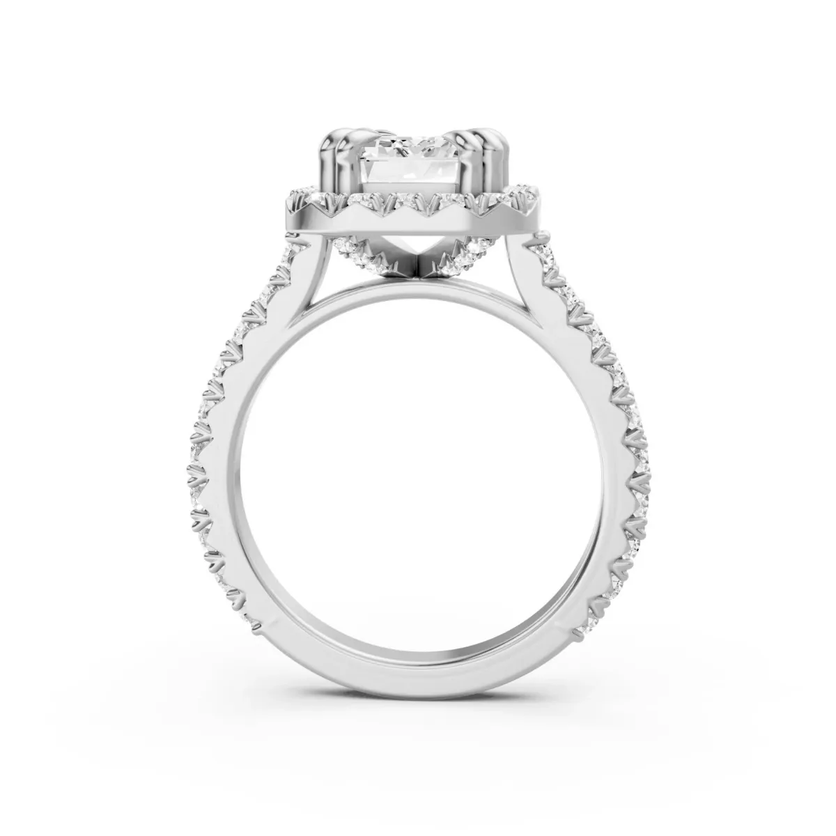 Emerald Cut Lab Ggrown Diamond Halo Engagement Ring